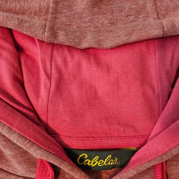 Cabela's Burgundy Heathered Pink Hoodie Size Large - Picture 7 of 9